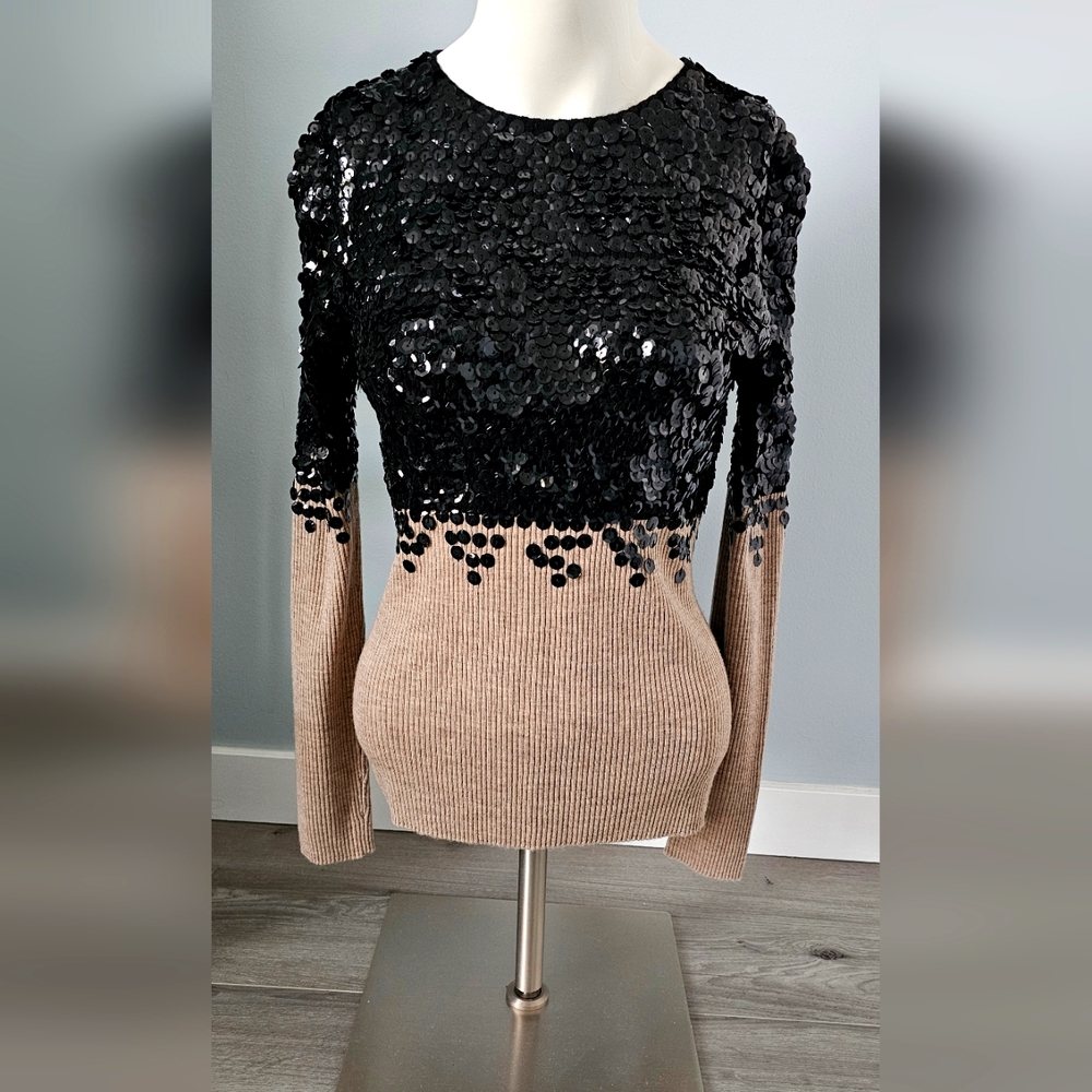 Authentic Moschino Tan Sequin Top M